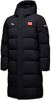 Anta Unisex Black Water-Resistant Long Down Jacket - Thickened Casual Sportswear 452340107-1 Anta Unisex Black Water-Resistant Long Down Jacket - Thickened Casual Sportswear 452340107-1