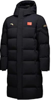 Order Anta Unisex Black Water-Resistant Long Down Jacket - Thickened Casual Sportswear 452340107-1