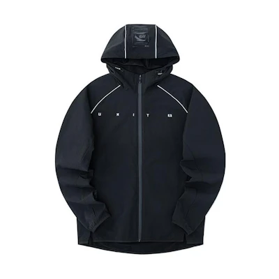 Anta Unisex Black Zip-Up Hoodie Jacket with Printed Logo Design 152237618-2