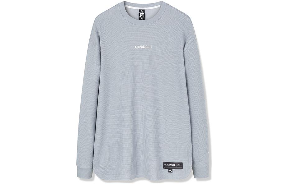 Anta Unisex Crewneck Sweatshirt with Logo Print in Light Gray 172231401R-1