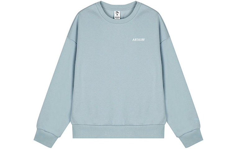 Anta Unisex Oversized Letter Print Crewneck Sweatshirt Light Blue 962348727-5