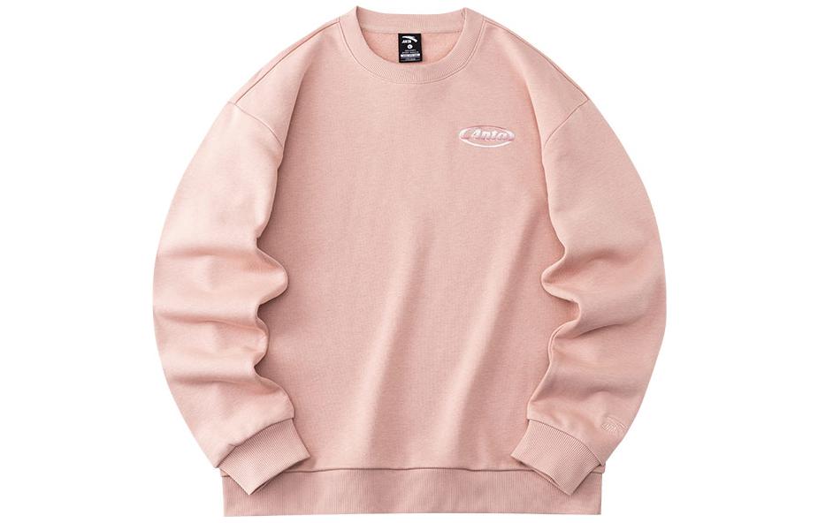 Anta Unisex Pink Logo Print Long-Sleeve Sweatshirt 952218764-2