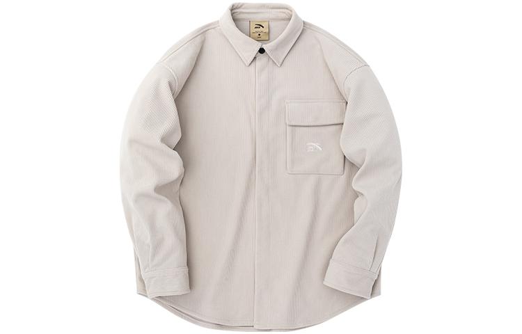Anta Unisex Solid Color Logo Button Polo Jacket - Gray 172248771-1