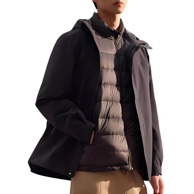 Anta Urban Outdoor Series Waterproof Windproof 3-in-1 Jacket - Black 952447609-2