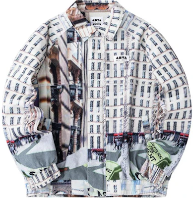 Anta Warm Full-Print Letter Jacket with Snap Collar - Silvery Gray 152418605-2 Buy Anta Warm Full-Print Letter Jacket with Snap Collar - Silvery Gray 152418605-2