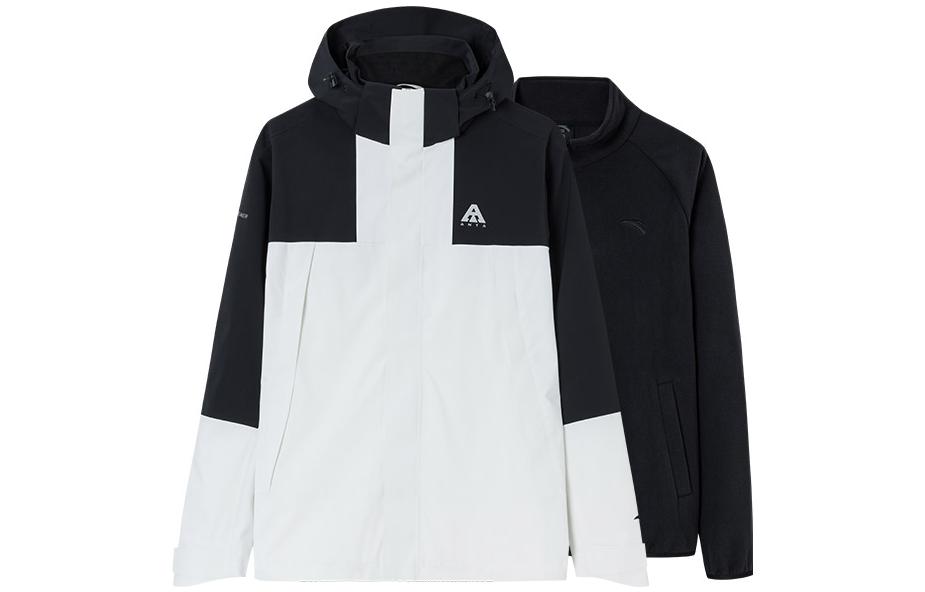 Anta Waterproof 3-in-1 Fleece Jacket - White/Black Windbreaker 952347607-1