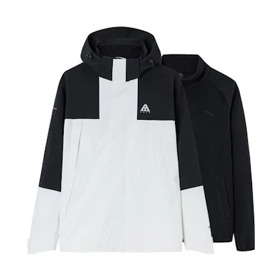 Anta Waterproof 3-in-1 Fleece Jacket - White/Black Windbreaker 952347607-1