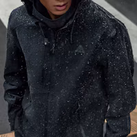 Shop Anta Waterproof Hard-Shell Hoodie Jacket Unisex - Basic Black 952317602-4