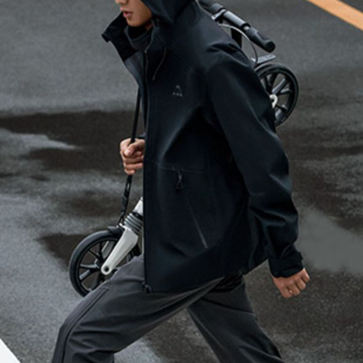 Details for 安踏男女同款防水硬壳连帽外套 - 基本款黑色 952317602-4