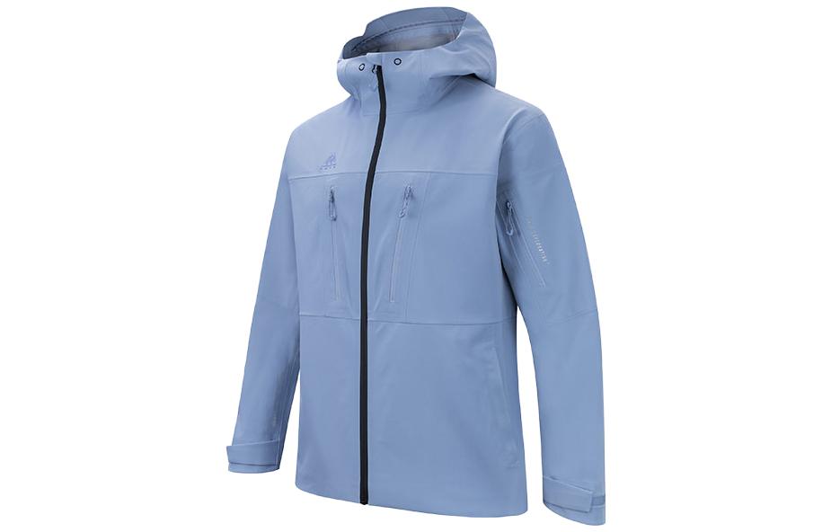 Anta Waterproof Hooded Jacket - Gray Blue for Urban, Travel, and Commute 952337604-3