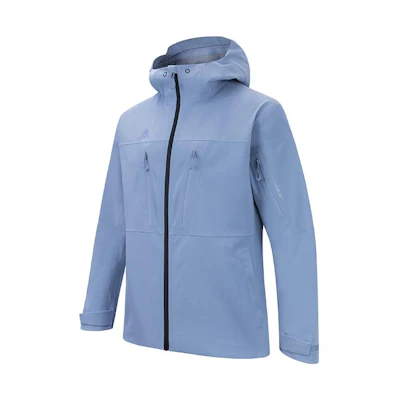 Anta Waterproof Hooded Jacket - Gray Blue for Urban, Travel, and Commute 952337604-3