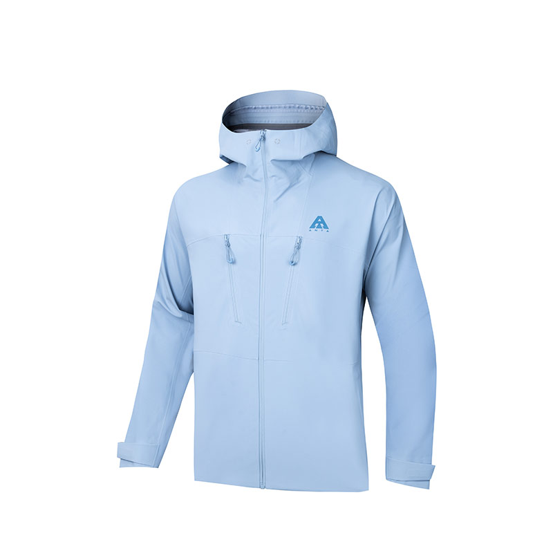 Anta Waterproof Hooded Outdoor Jacket Earth Shell 20 Gray Blue 952437607-8