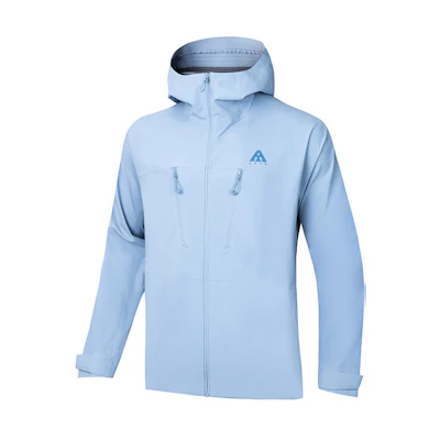 Anta Waterproof Hooded Outdoor Jacket Earth Shell 20 Gray Blue 952437607-8