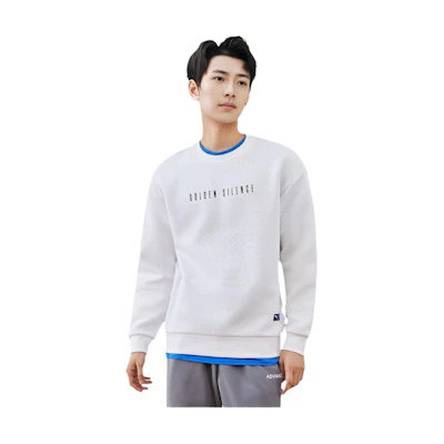 Anta White Crewneck Long-Sleeve Sweatshirt with Letter Print Design 152241707S-1