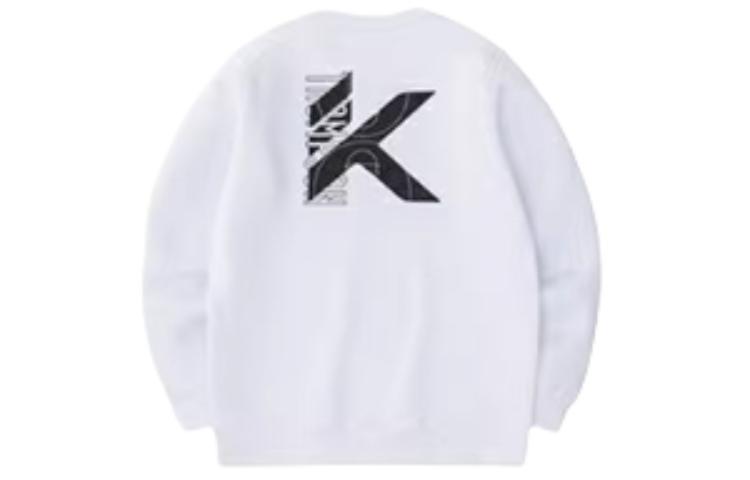 Anta White Crewneck Loose Fit Knit Long-Sleeve Sweatshirt 152311701-4