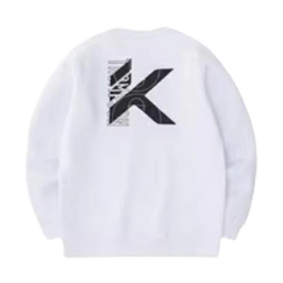 Anta White Crewneck Loose Fit Knit Long-Sleeve Sweatshirt 152311701-4
