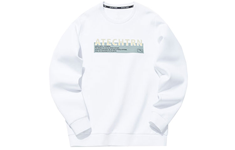 Anta White Crewneck Sweatshirt with Letter Logo Design Long Sleeve 152137706-1
