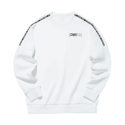 Anta White Crewneck Sweatshirt with Letter Pattern - Loose Fit Long Sleeve 952137727-1