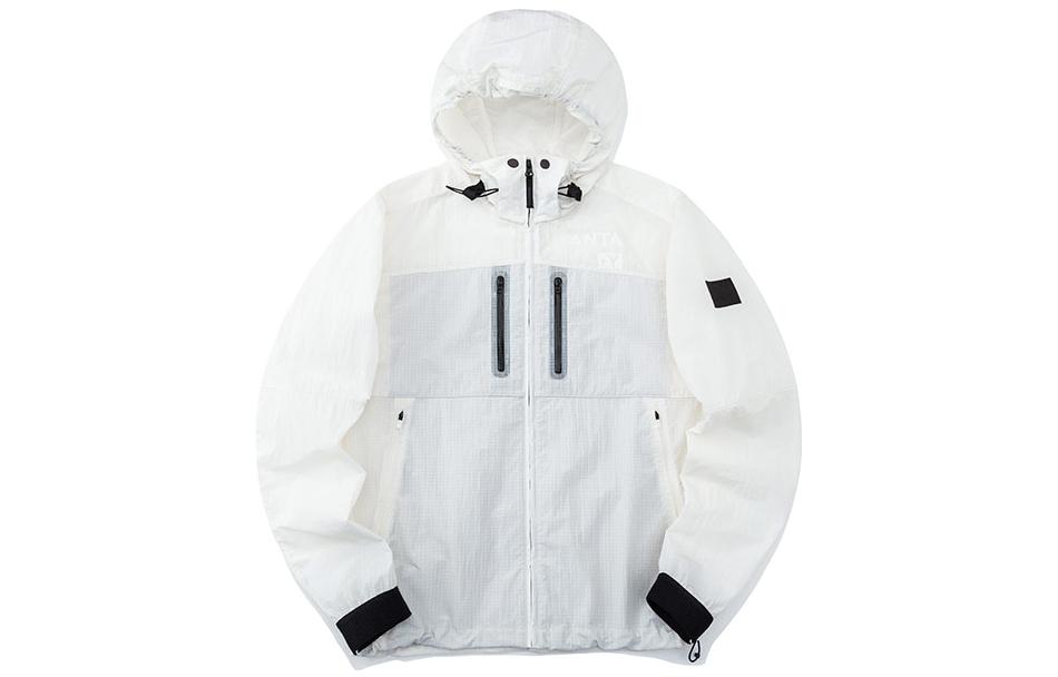 Anta White Woven Casual Sports Hooded Jacket 152220623-3