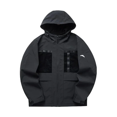 Anta Windproof Multi-Pocket Hooded Jacket Black - Premium Collection 152140601-3