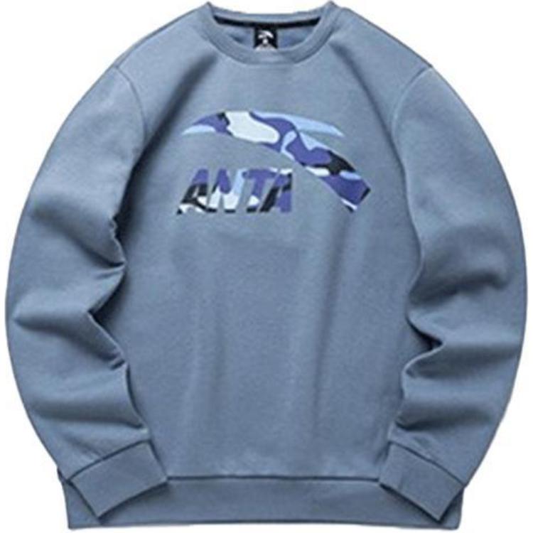 Anta Winter Fleece Pullover Sweatshirt Purple Unisex Big Logo Casual Series 152147733R-7