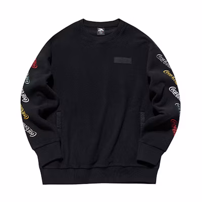 Anta Coca-Cola Collab Fleece Crewneck Sweatshirt Black (Unisex Casual Series) 952139714-2