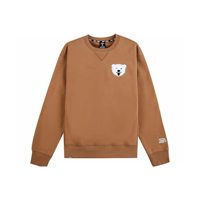 Anta Coca-Cola Logo Embroidered Crewneck Sweatshirt Papaya Orange - 152148711-2