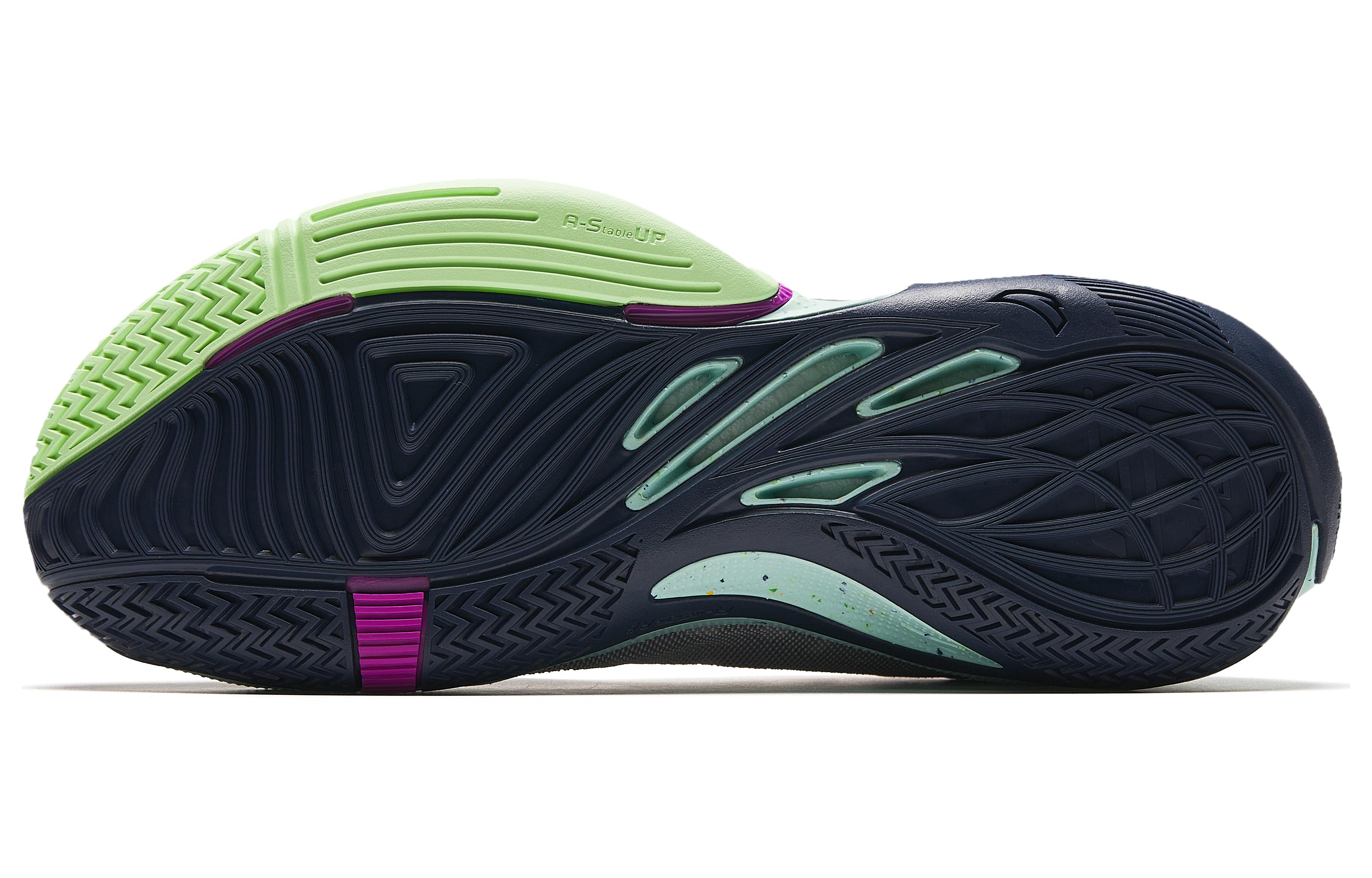 Details for 安踏 瞬息1 減震透氣 低幫 籃球鞋 男款 灰綠紫