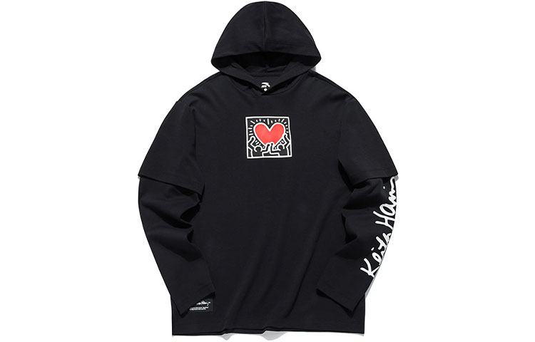 Anta KH Logo Print Hoodie Black Collab Casual Series 152138723-2