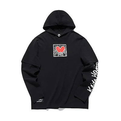 Anta KH Logo Print Hoodie Black Collab Casual Series 152138723-2