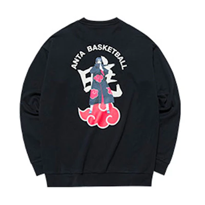 Anta Naruto Anime Print Crewneck Long Sleeve Sweatshirt Black () 152131724-3