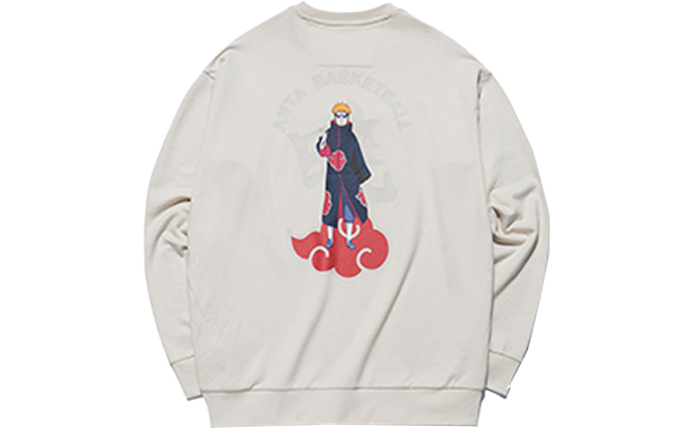 Anta x Naruto Basketball Anime Print Loose Fit Long Sleeve Sweatshirt White Men 152131724-1