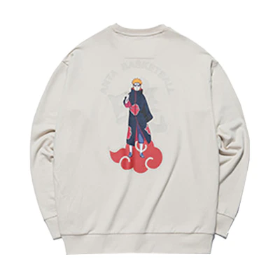 Anta Naruto Basketball Anime Print Loose Fit Long Sleeve Sweatshirt White Men 152131724-1
