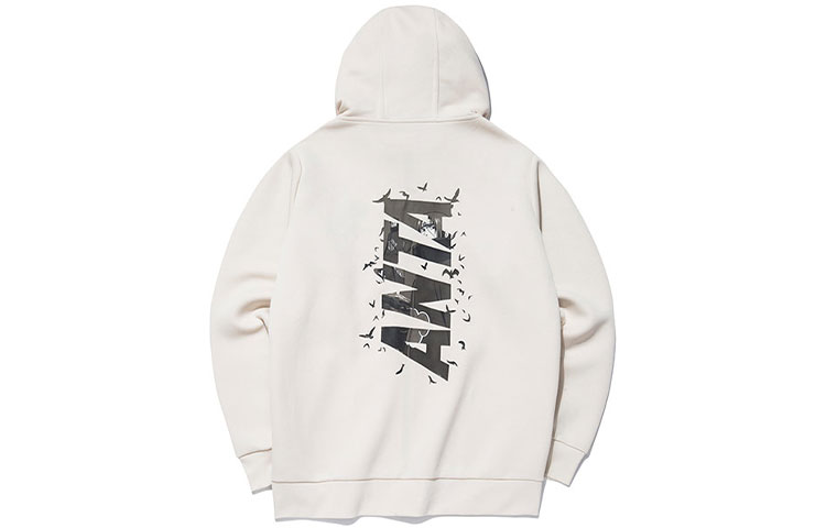 Anta Naruto Basketball Series Cartoon Logo Fleece Hoodie Jacket - Off White Men 152131726-1