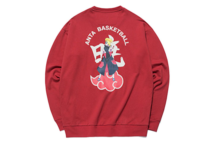 Anta Naruto Collab Basketball Anime Graphic Loose Red Crewneck Sweatshirt Men 152131724-2