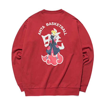 Anta Naruto Collab Basketball Anime Graphic Loose Red Crewneck Sweatshirt Men 152131724-2