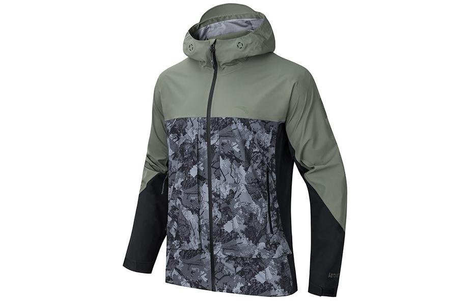Anta National Geographic Outdoor Jacket Olive Green Water-Resistant Windbreaker 152416612-3