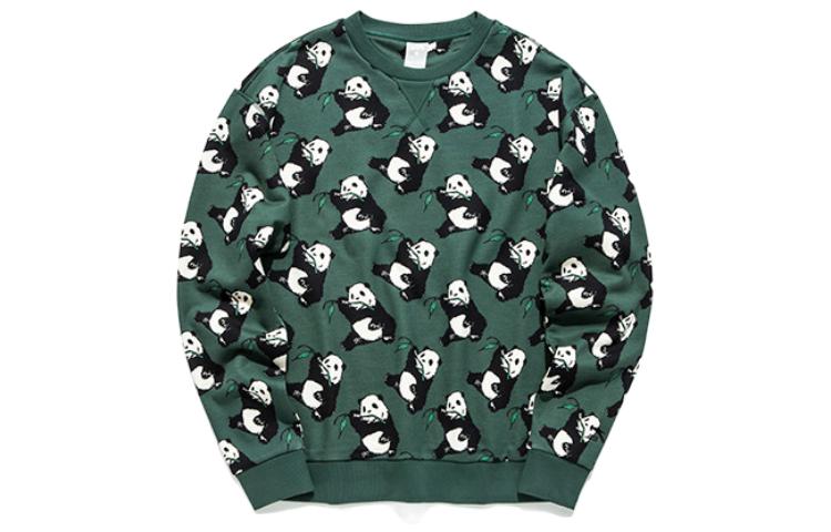 Anta OC Collab Panda Print Crewneck Long Sleeve Sweatshirt Unisex Dark Green 152020709H-2