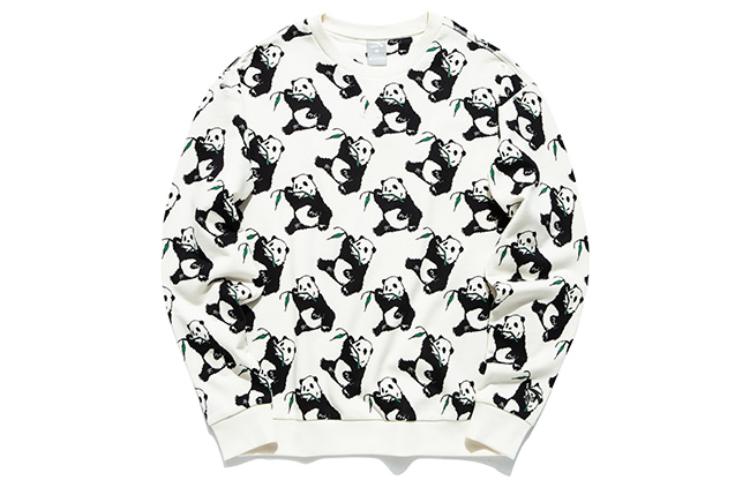 Anta OC Panda Print Crewneck Sweatshirt Unisex - Duck Down White 152020709H-3