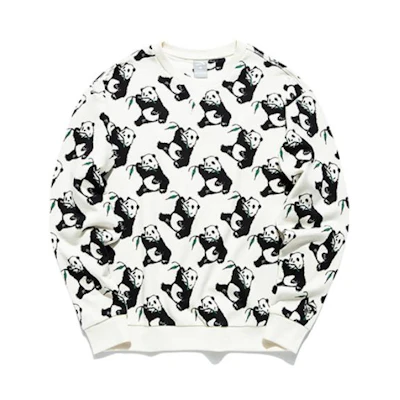 Anta OC Panda Print Crewneck Sweatshirt Unisex - Duck Down White 152020709H-3