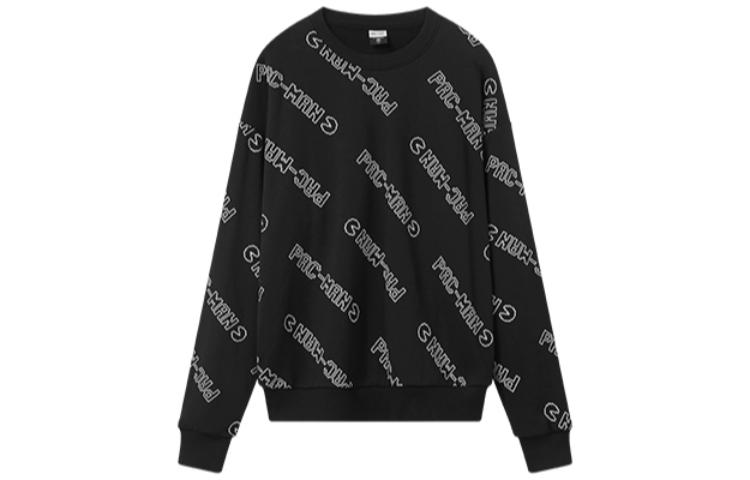 Anta Pac-Man Logo Print Pullover Crewneck Sweatshirt Black - Casual Series 95949702Q-2