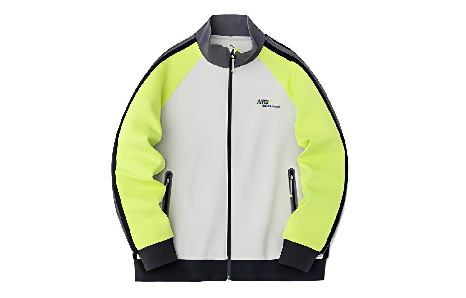 Anta Robert Geller Collab Logo Print Jacket Unisex - Wheat Gray 152317746-1