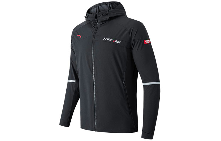 Anta Robert Geller Ice Snow Series Windproof Hooded Jacket Black 952217607-4