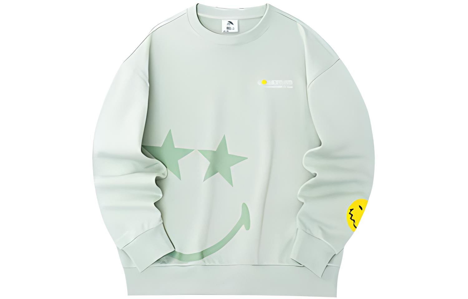 Anta SmileyWorld Unisex Green Graphic Sweatshirt - Life Series Collaboration 952239703-2