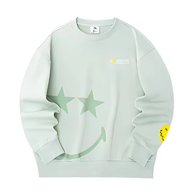 Anta SmileyWorld Unisex Green Graphic Sweatshirt - Life Series Collaboration 952239703-2