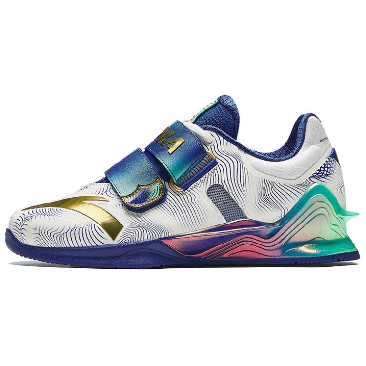 Anta Zhenyue National Team Color Low-Top White Blue Weightlifting Shoes 412440101-6