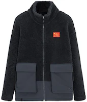 Anta Zip-Up Fleece Jacket with Flag Logo in Basic Black 152250703-2 Anta Zip-Up Fleece Jacket with Flag Logo in Basic Black 152250703-2