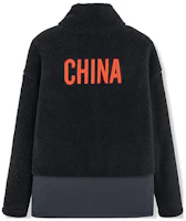 Lookbook Anta Zip-Up Fleece Jacket with Flag Logo in Basic Black 152250703-2