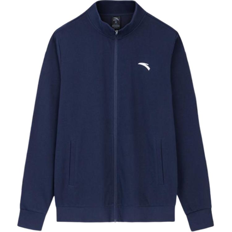 Anta Zip-Up Stand Collar Sport Jacket in Midnight Blue 9583873424786-1
