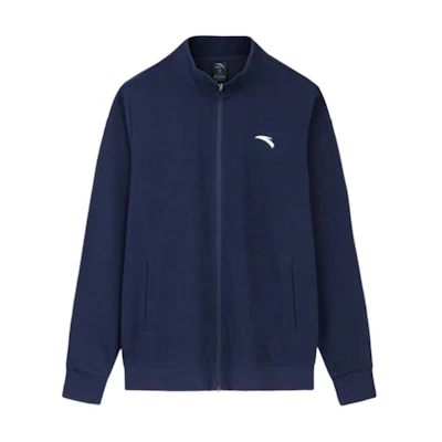 Anta Zip-Up Stand Collar Sport Jacket in Midnight Blue 9583873424786-1